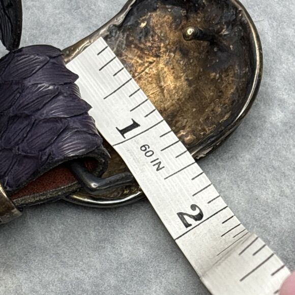 Brutalist Belt Buckle Colin Wilking Snake Asymmetrical Purple Dragon Vintage 70s - Picture 9 of 16